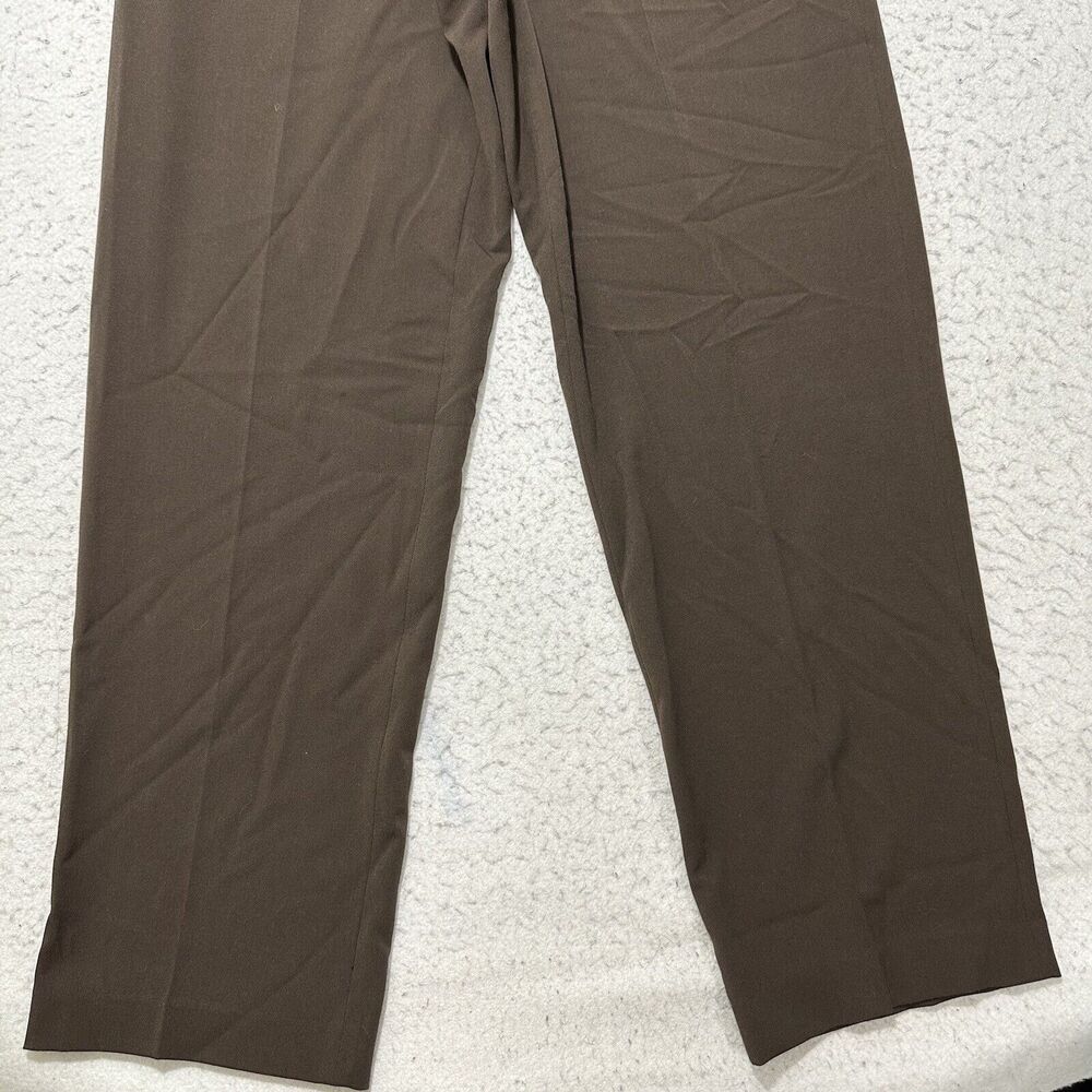 Vintage Rafaella Women's 12 Straight Leg Pants Flat Front Brown Lightweight - Picture 3 of 13